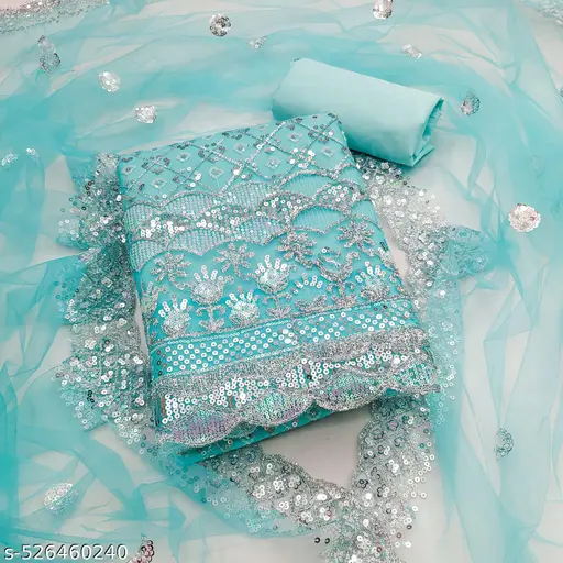 Latest Net Unstitched Embroidered Dress Material Budget Friendly | Party Wear | Heavy Look at Low Price Looking for a stylish